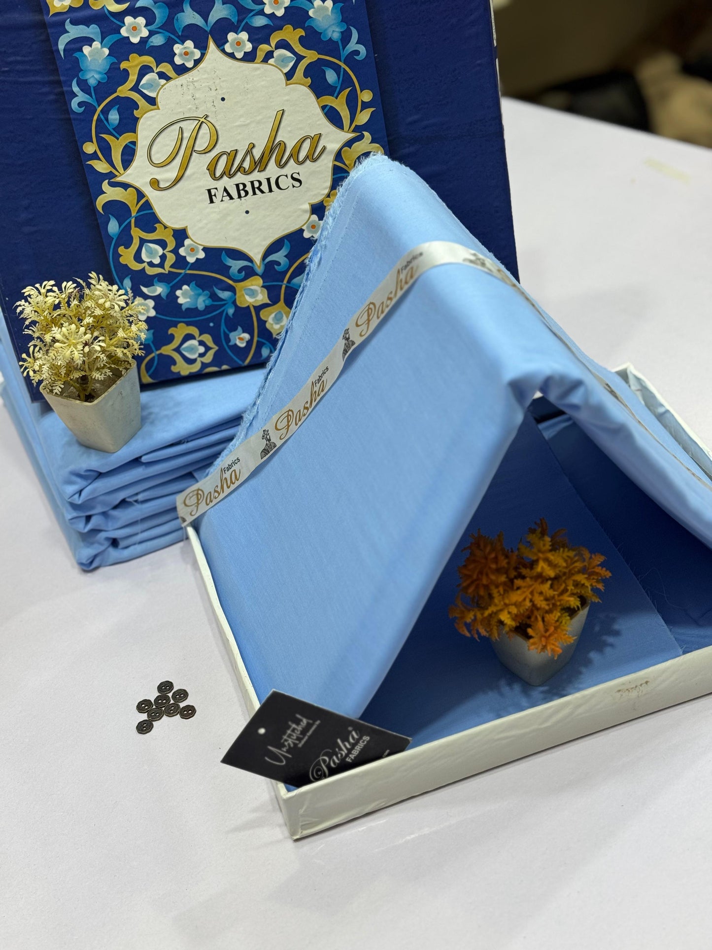 PASHA Mens Soft Cotton Unstiched Suit