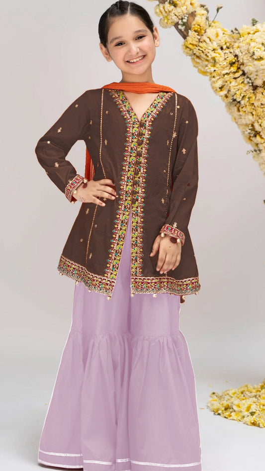 MARIA B Kids Embroidered 2 Piece Unstiched Suit