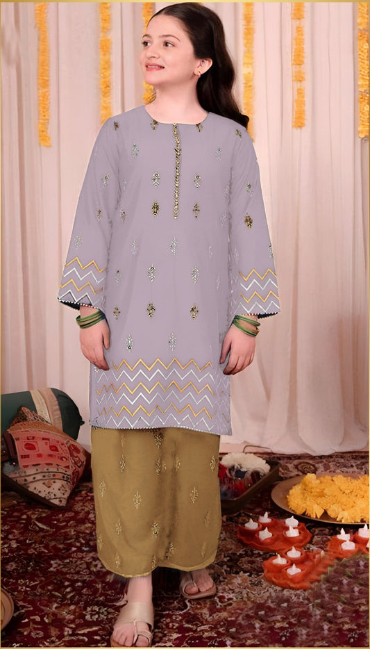 LAAM Kids Embroidered 2 Piece Unstiched Suit