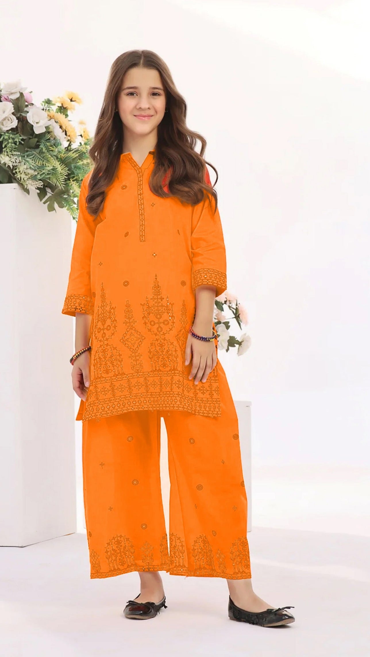 ETHINIC Kids Embroidered 2 Piece Unstiched Suit