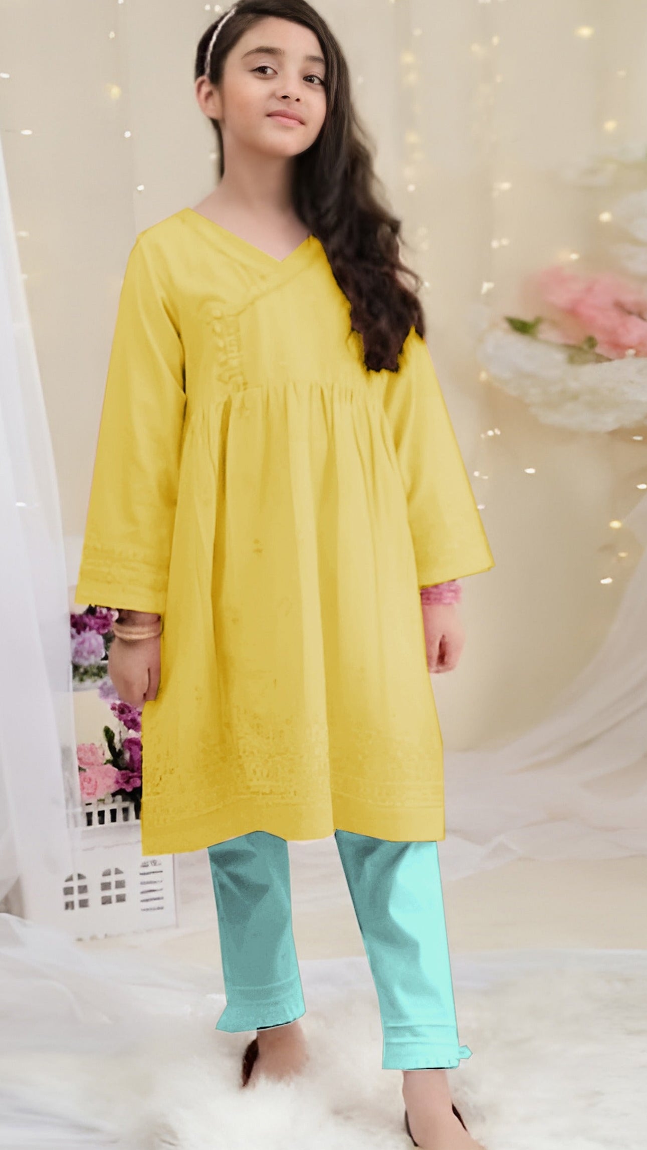 CHINYERE Kids Embroidered 2 Piece Unstiched Suit