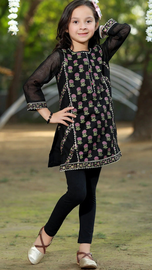 DINNERS Kids Embroidered 2 Piece Unstiched Suit