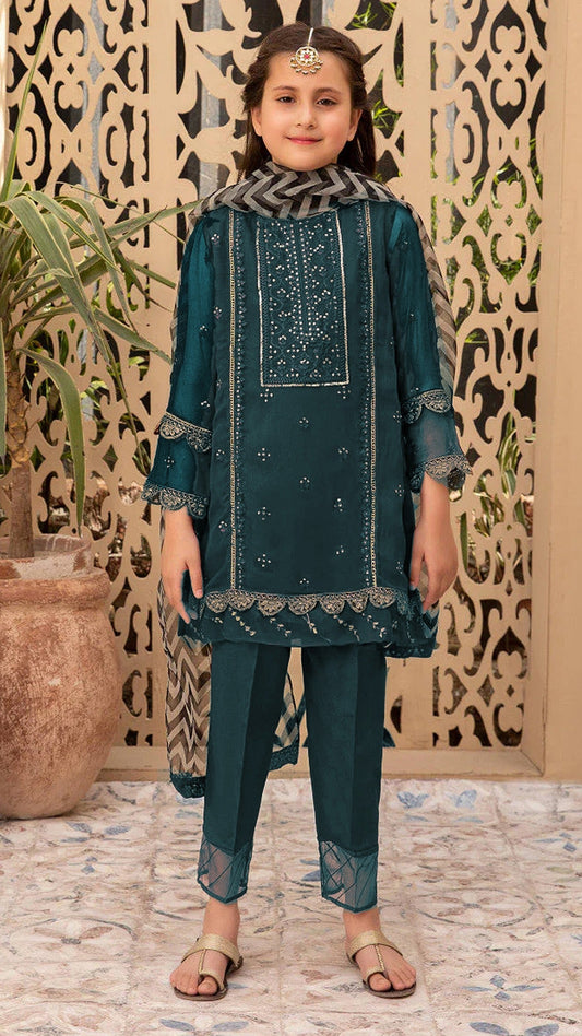 MARIA B Kids Embroidered 2 Piece Unstiched Suit