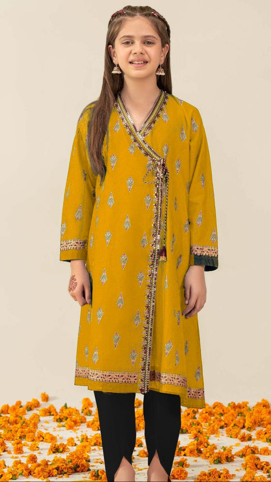 LIME LIGHT Kids Embroidered 2 Piece Unstiched Suit