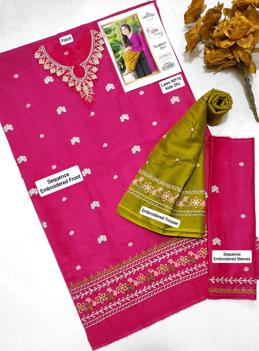 MARIA B Kids Embroidered 2 Piece Unstiched Suit