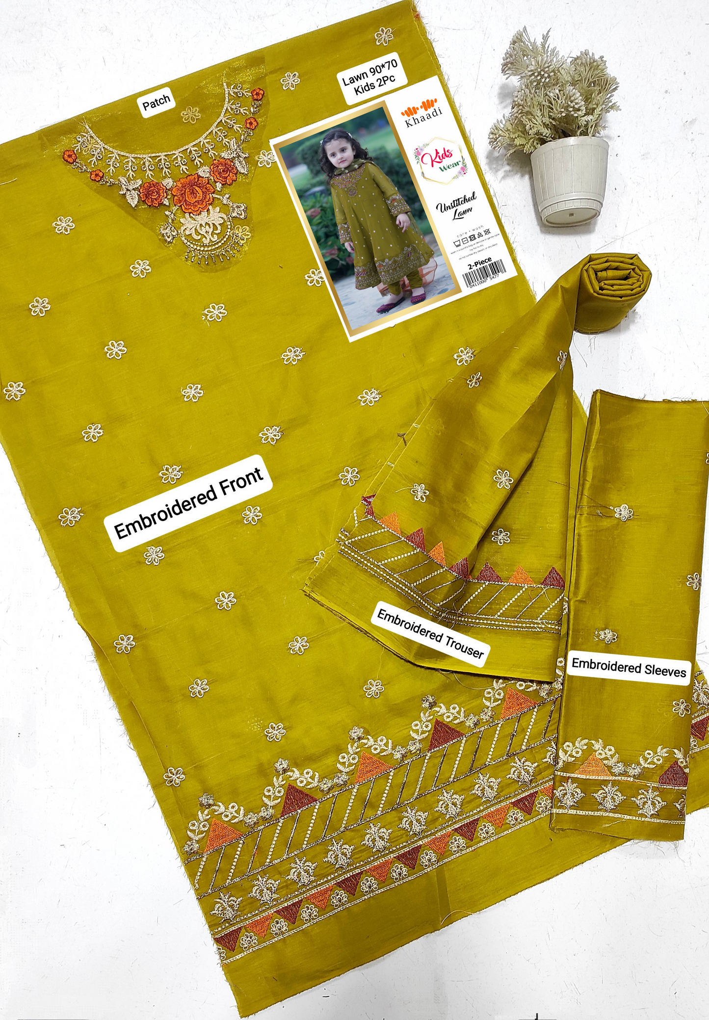 MARIA B Kids Embroidered 2 Piece Unstiched Suit