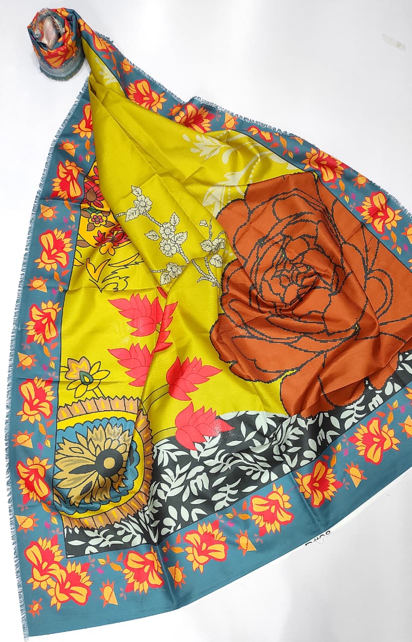 Batik Lawn Embroiderd 3Pc Unstiched Suit With Printed Bana Dora Shawl